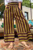 Bloc Stripe Wide Leg Pant Aubergine & Olive